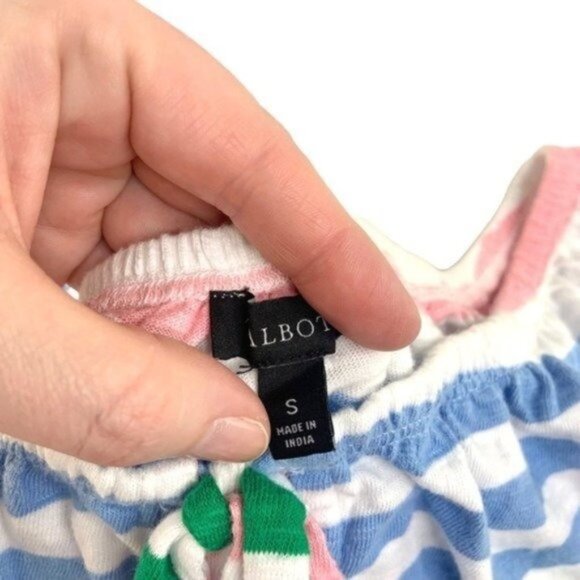 Talbots Striped Pastel Top Spring Colors Wideneck - Picture 4 of 7